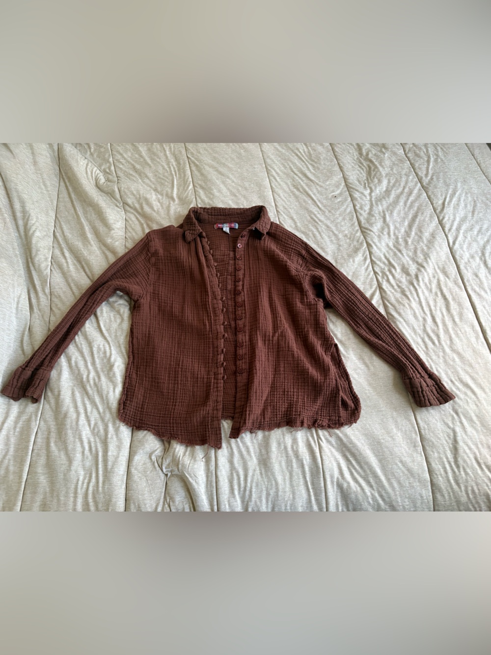 Urban Outfitters Chocolate Brown Button-Front Knit Cardigan